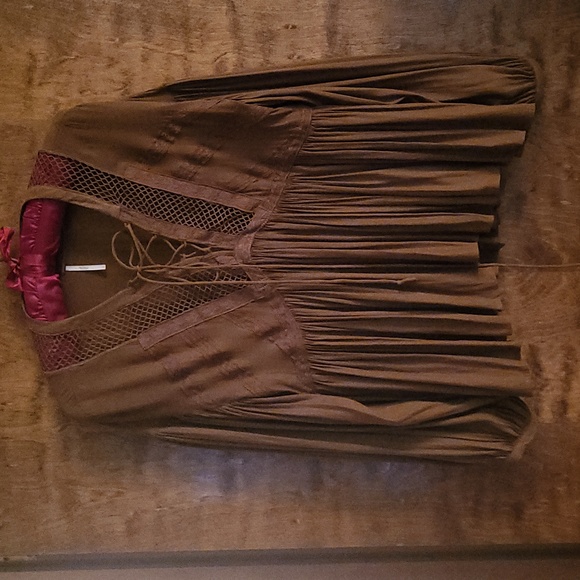 Free People boho feminine pleated top S - Picture 4 of 14
